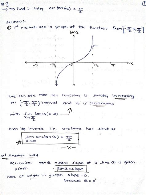 [Solved] why is arctan of infinity gives pi/2? you are welcome to use ...
