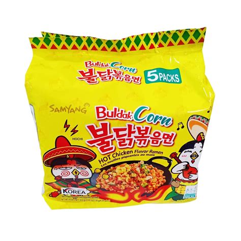 Samyang Hot Chicken Ramen Buldak Corn Noodles - (130g*5pack) : Amazon ...