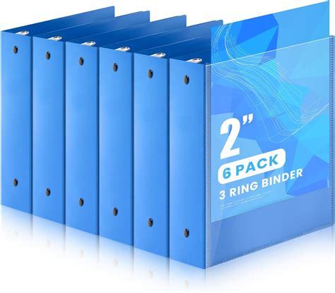 Amazon.com : Henoyso 6 Pcs Plastic 2'' Mini 3 Ring Binders, 375 Sheets ...