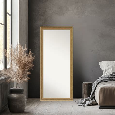 Amanti Art Non-Beveled Full Length Mirror, Elliot Gold Frame - Floor ...