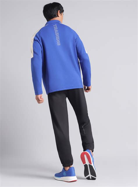 Buy Men's Blue Workout Essential Mid Layer Jacket Online in India ...