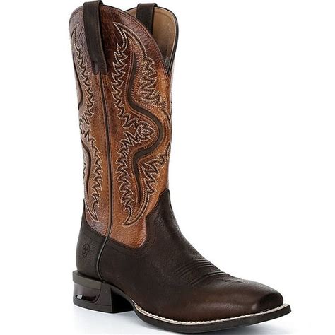 Ariat Men's Captivate Wide Square Toe Cowboy Boots, Size 8 - Dark Brown/Peanut Butter (1 pair ...