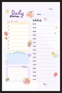 Daily Planner Unframed Wall Décor Poster (12 X 18 Inches) Fine Art ...