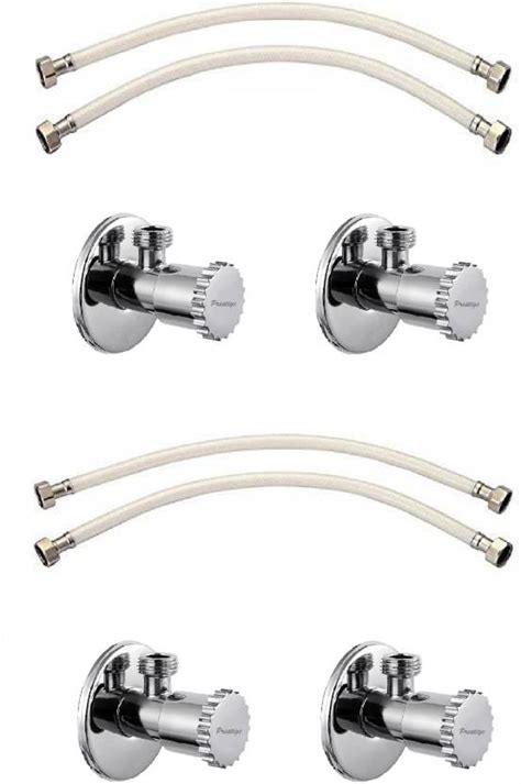 Prestige CHAKRI Angle Cock With Hose Pipe-PACK OF 4 Grade Stainless ...
