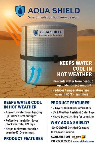 Plastic Water Tank Cover - Aqua Shield Water Tank Insulation Cover 1000 ...