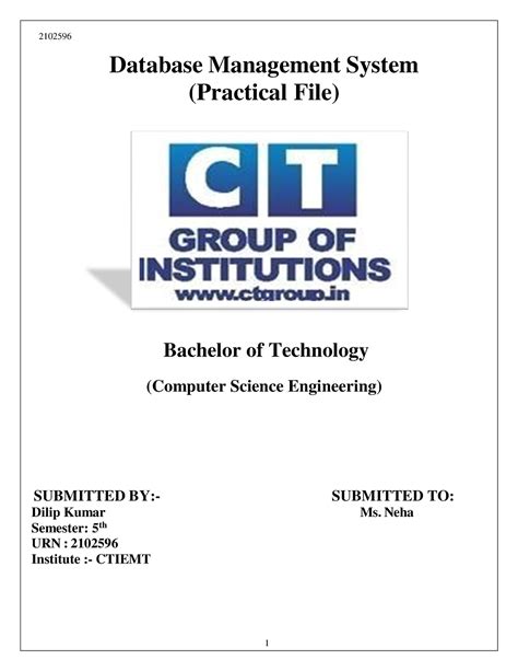 DBMS Practicle file - DBMS Practical Free Download - Database ...
