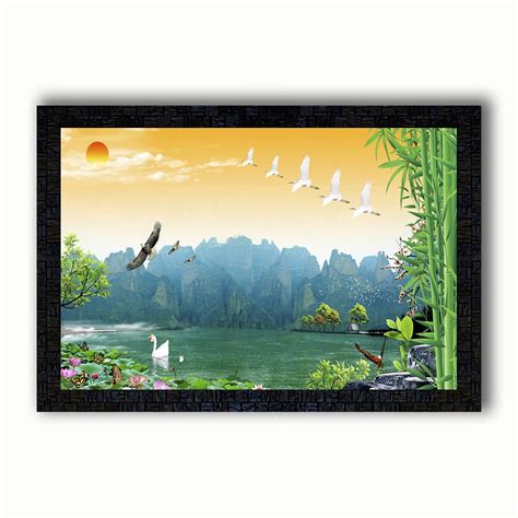 Generic PNF vastu Waterfall Landscape Scenery with Wooden Synthetic ...