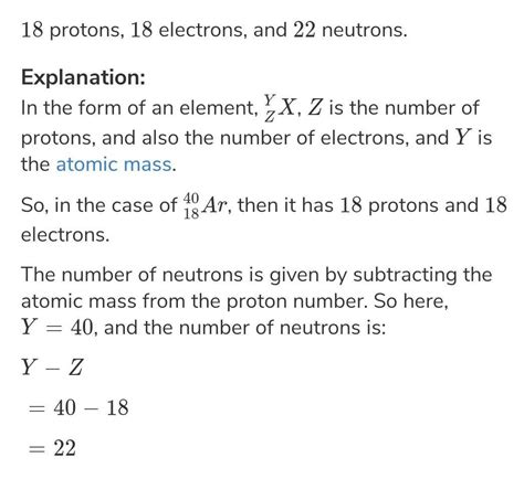 Form the symbol ^40↓18Ar,write down the number of neutron in the ...