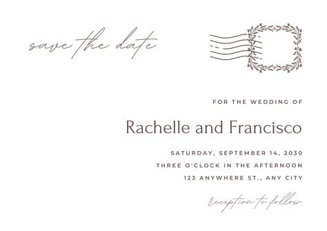 Vintage Postcard Save The Date Template
