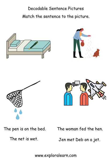 Picture-Perfect Learning: Match the Sentence with Picture Worksheets