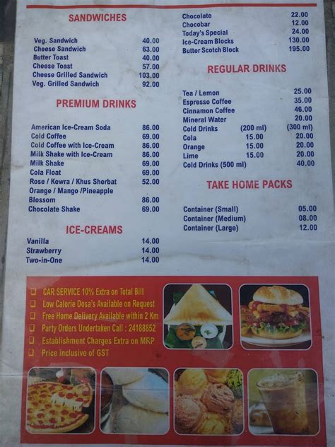 Menu at Garden Cafe Take Away, Kolkata