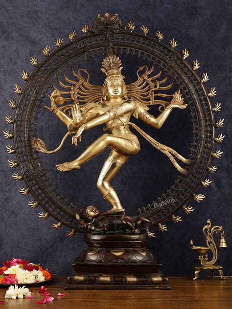 Buy Large Handcrafted Superfine Brass Nataraja Statue - Height 36 ...