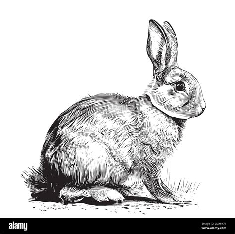 Rabbit sketch hand drawn Vector illustration Stock Vector Image & Art - Alamy