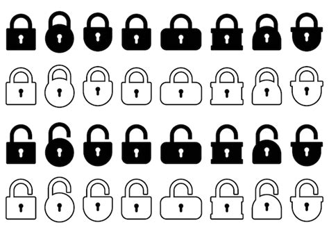 Opened and closed padlock icon in flat style lock vector illustration ...