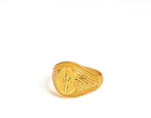 GoldCash Gold Ring with Intricate Engraved Design Brass Gold Plated ...
