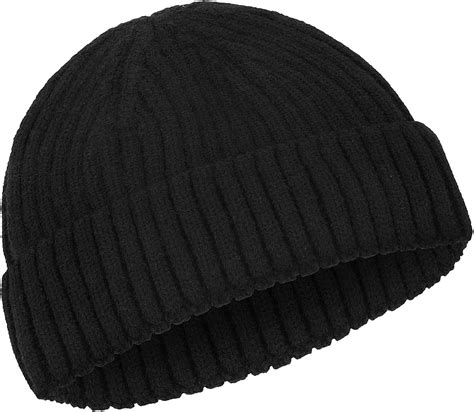 Lusofie Winter Beanie Hat Roll Up Edge Skullcap Mens Beanie Hat Unisex ...