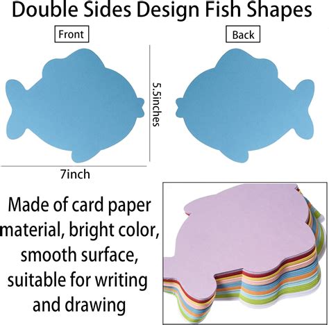Buy 240 Pieces Fish Cutouts Paper Large Fish Shapes Assorted Color ...