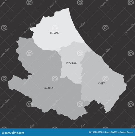 Abruzzo Region Map Stock Image | CartoonDealer.com #182140921