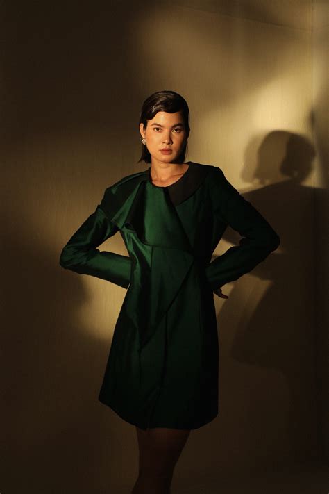 GREEN RUFFLE JACKET DRESS – Zaitra