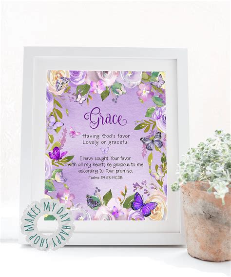 Reese Name Meaning Purple Wall Art,first Name Baby Shower Gift,given ...