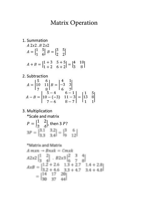 Image result for Matrix Operation Chart