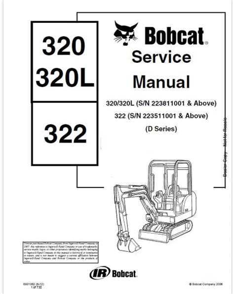 Bobcat 320, 320L Excavator Pdf Repair and Service Manual