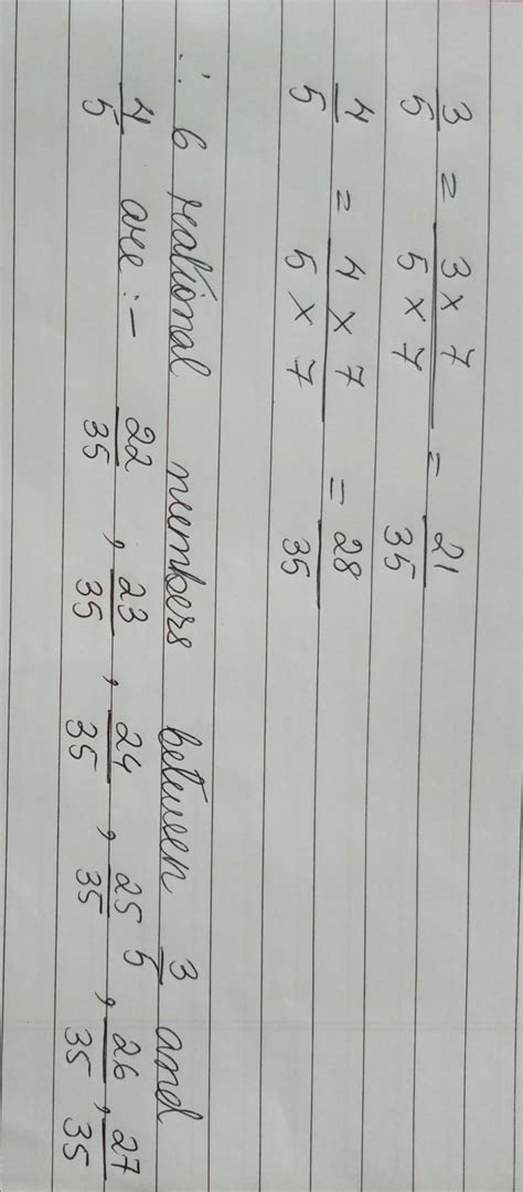 Find six rational number between3/5 and 4/5 - Brainly.in