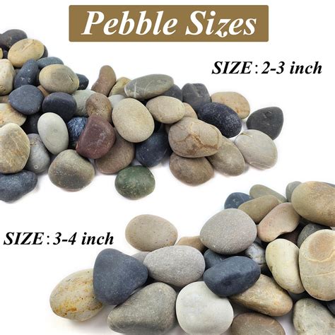 FANTIAN 40 lb Garden Rocks Mexican Beach Pebbles, 3-4 Inch Decorative ...