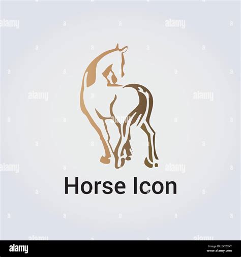 Horse Icon Silhouette for Logo, Business Card Beige Brown Colors Stock ...