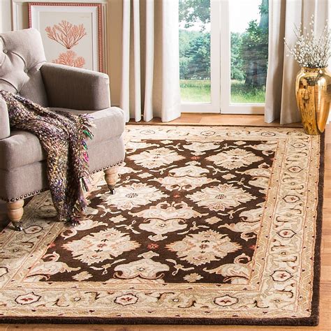 Safavieh Heritage Deloy 8 X 8 (ft) Wool Espresso/Ivory Square Indoor ...