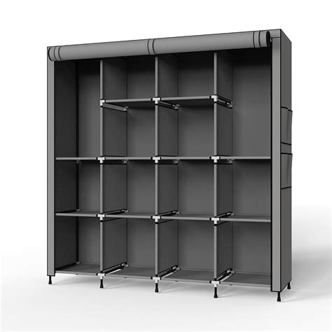 MY ARMOR 4-Door Foldable Wardrobe/Cabinet/Multipurpose Storage Rack ...