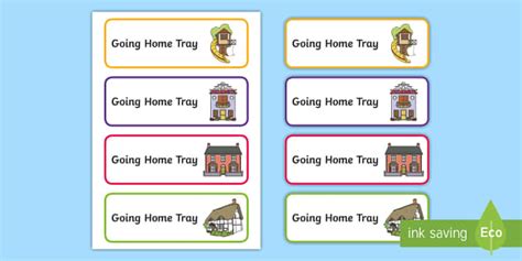 Going Home Tray Labels (teacher made) - Twinkl