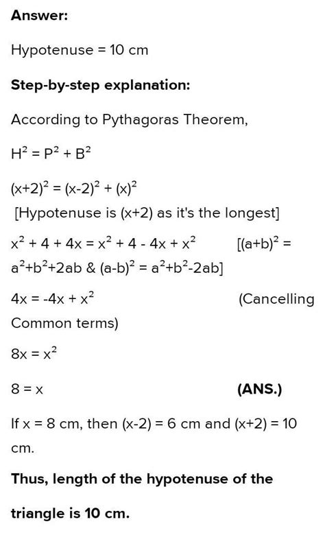 The sides of a right angled triangle are (x-2) ,x and (x+2) find the ...
