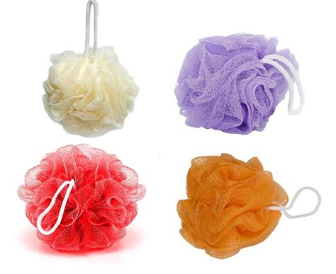 Buy Krisah® Bath Loofah/Luffa/Lofah Sponge (Purple, Red, Orange & Peach ...