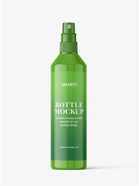 Glossy spray bottle mockup - Mockups Design
