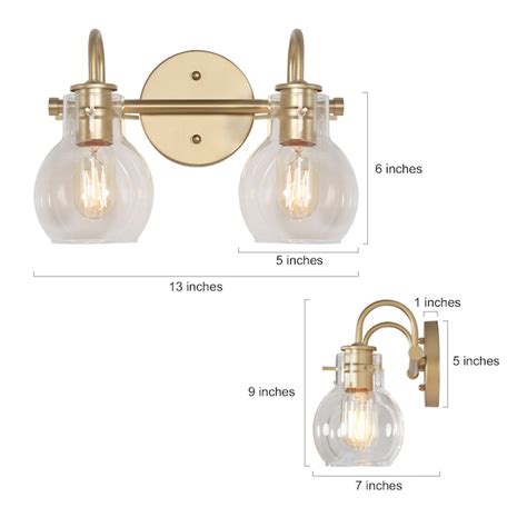 LNC Charm 13-in 2-Light Matte Gold LED Modern/Contemporary Vanity Light ...