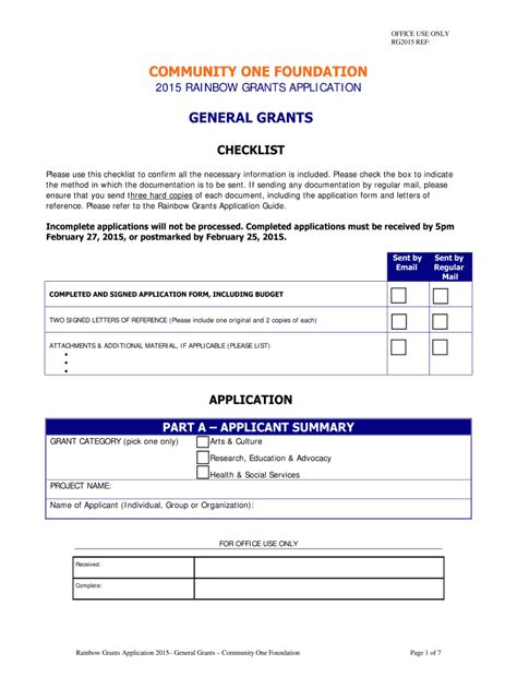 Fillable Online communityone OFFICE USE ONLY RG2015 REF: COMMUNITY ONE ...