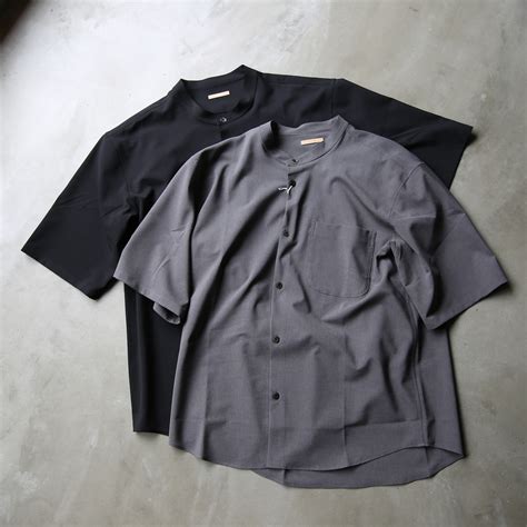 LAMOND / BAND COLLAR SHARI SHIRTS シャリS/S シャツ | distrad