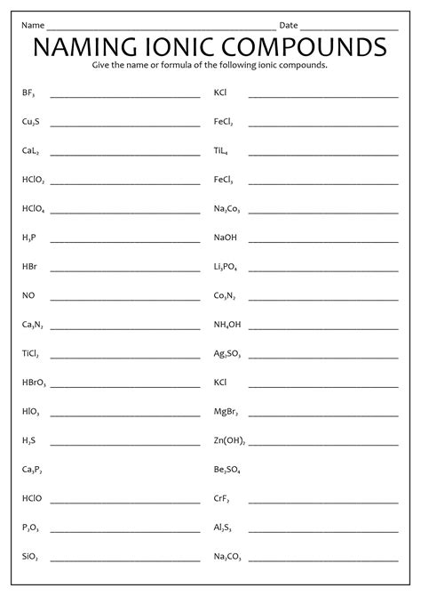 Naming Molecular Compounds Worksheet Answers Chemistry at Mildred ...