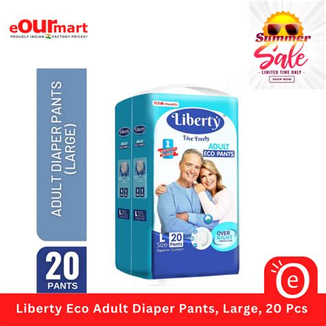 Liberty Eco Adult Diaper Pants Online Price, Unisex, Large, 20 Pcs ...