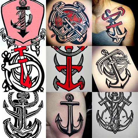 anchor tattoo, sailor jerry tattoo flash | Stable Diffusion