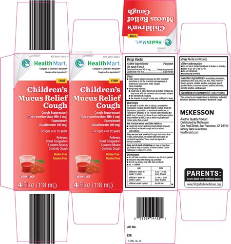 HEALTH MART CHILDRENS MUCUS RELIEF COUGH- dextromethorphan hbr, guaifenesin solution