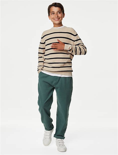 Buy Pure Cotton Striped Knitted Jumper (6-16 Yrs) at Marks & Spencer