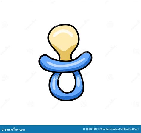 Adorable Little Cartoon Blue Pacifier Stock Illustration - Illustration ...