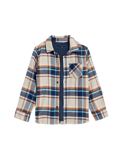 Buy 2pc Pure Cotton Checked Shirt & T-Shirt Set (2-8 Yrs) at Marks ...