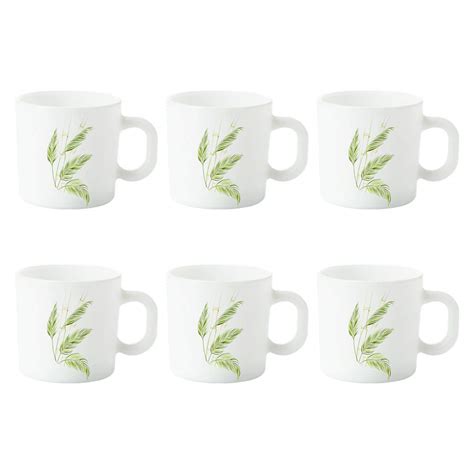 Larah by BOROSIL - Breeze Opalware Mug Set, 6-Pieces, (White), 0.018 ...