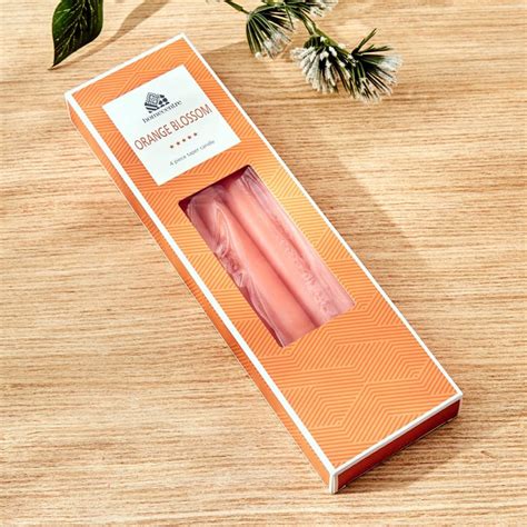 Buy Colour Refresh Set of 4 Mandarin Scented Tapered Candles from Home ...
