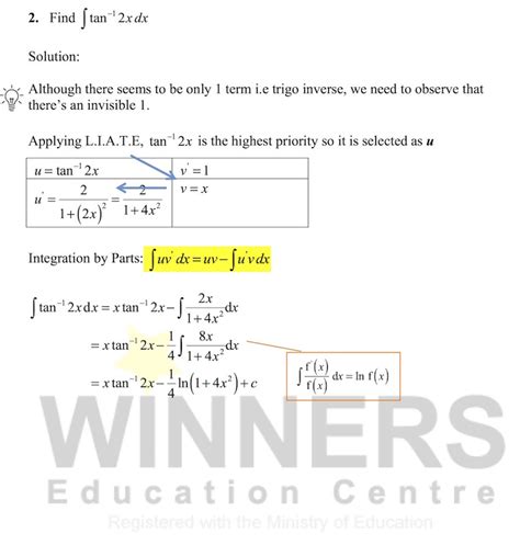 Image result for Integration by Parts Examples