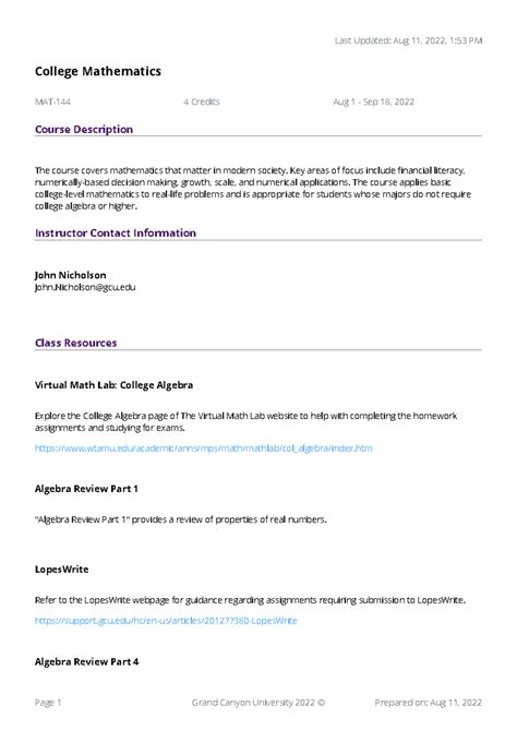 Syllabus MAT-144-O502-20220801 - Last Updated: Aug 11, 2022, 1:53 PM ...