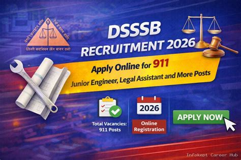 DSSSB Recruitment 2026 Apply Online for 911 Junior Engineer Legal ...